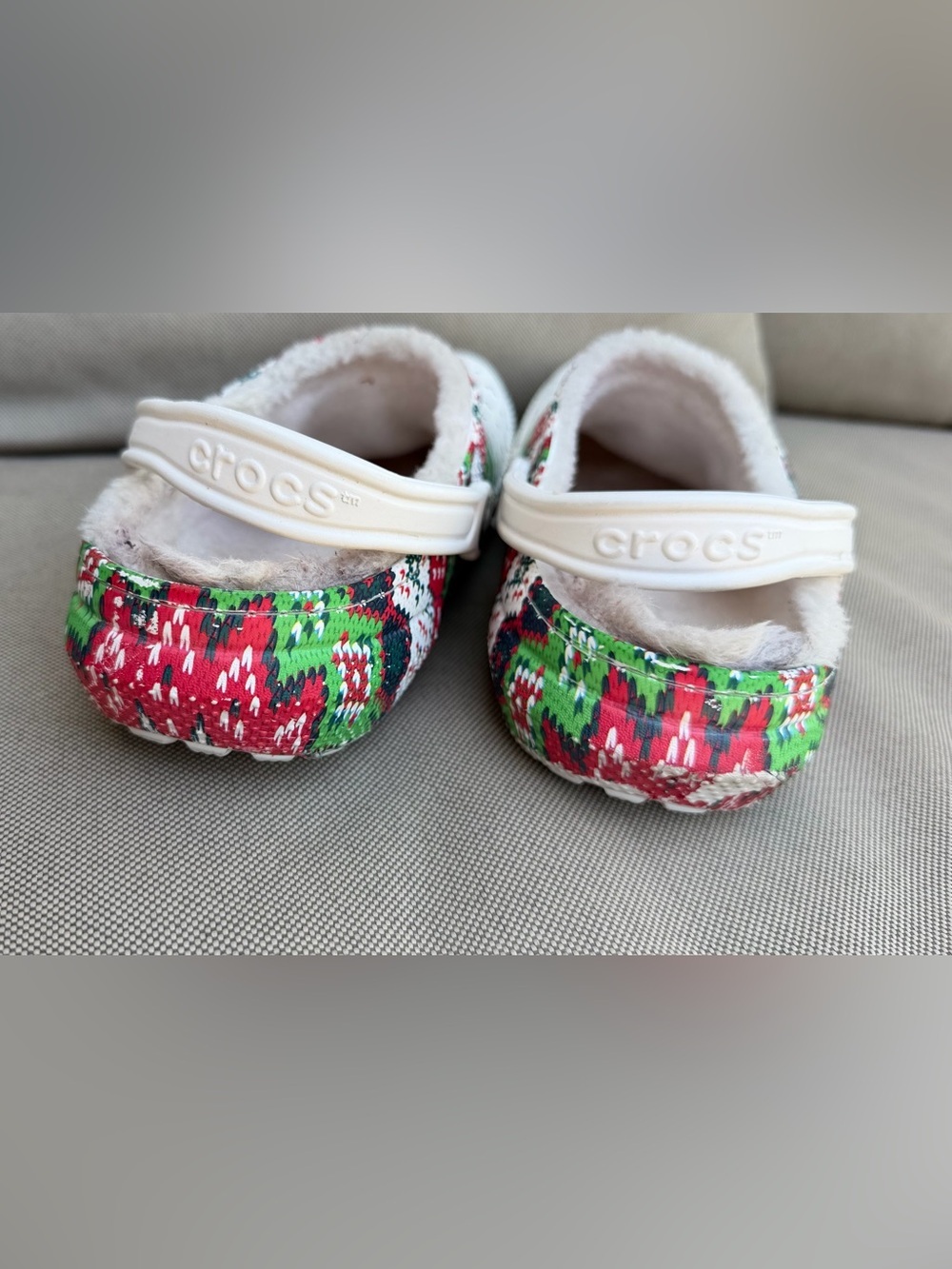 crocs classic womens size 10 shoes ugly christmas sweater lined comfort clogs - Picture 7 of 10